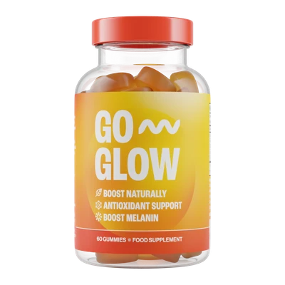 Bottle of Go Glow Gummies, 60 gummies food supplement